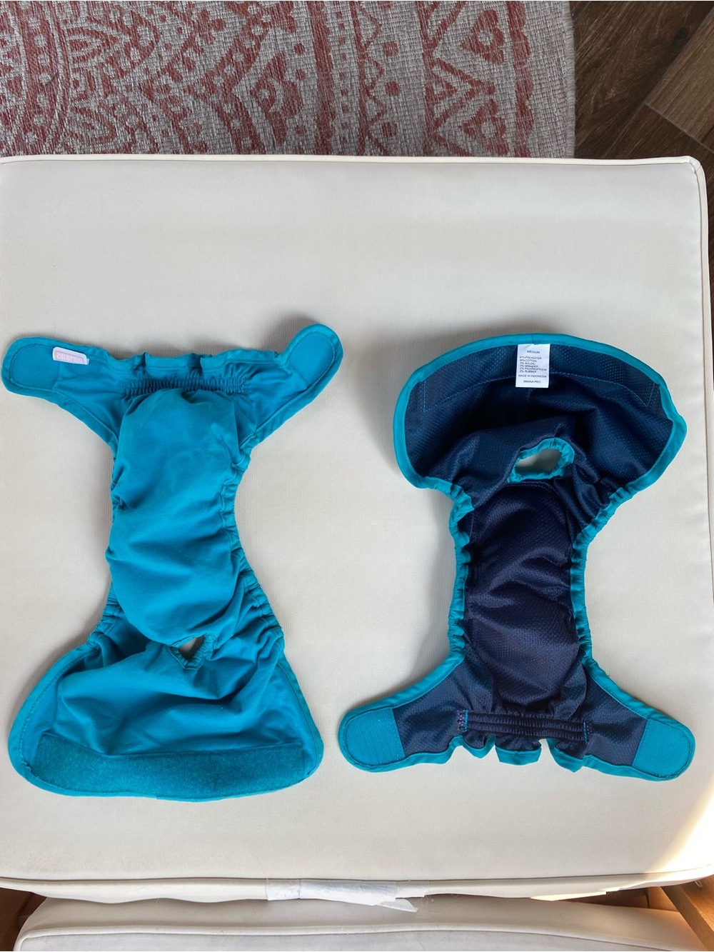 Two Washable dog diapers